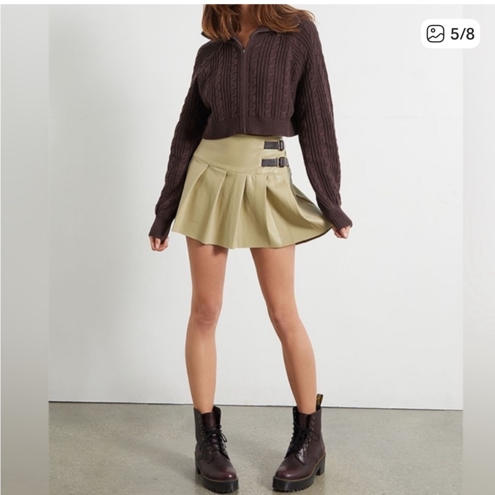 WeWoreWhat Vegan Leather Tennis Skirt S